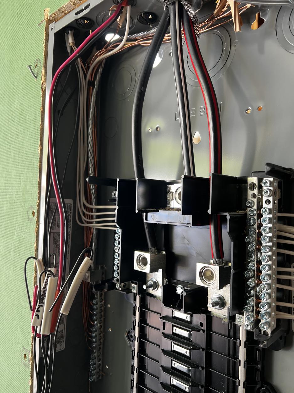 Neat wiring inside an electrical panel
